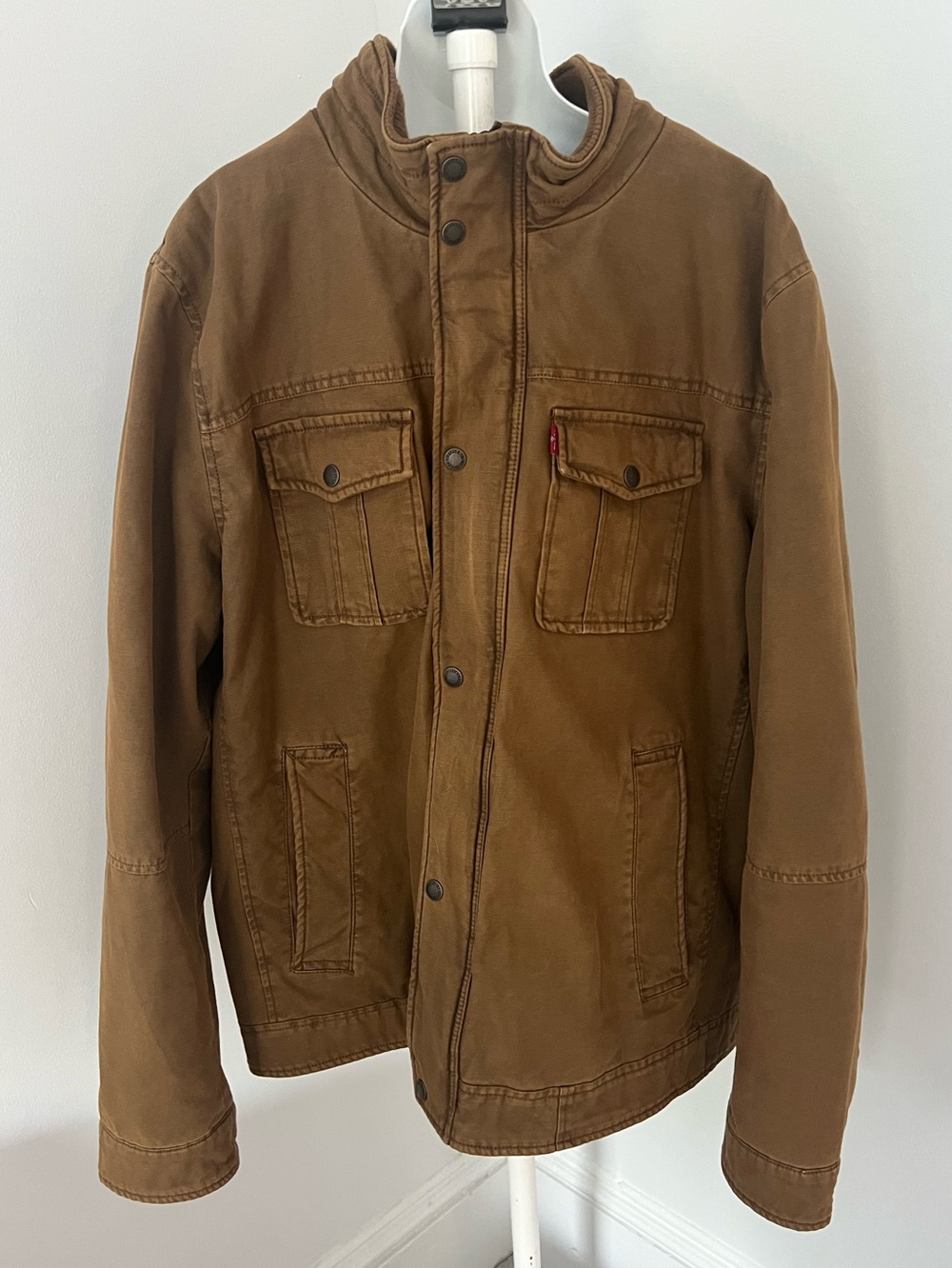 Levi's Brown Rugged Cotton Canvas Field Jacket with Stand Collar Sz. XL